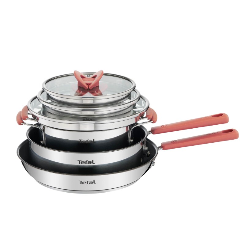 Batería de cocina Tefal Optispace 6 piezas | Acero inoxidable. Batería de cocina Tefal Optispace 6 piezas | Acero inoxidable.