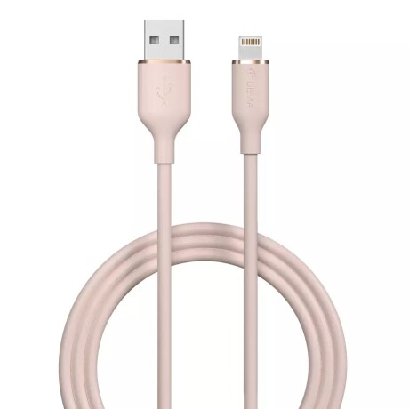 CABLE USB-A A LIGHTNING SILICONE 2.4A 1.2M JELLY SERIES Pink sand