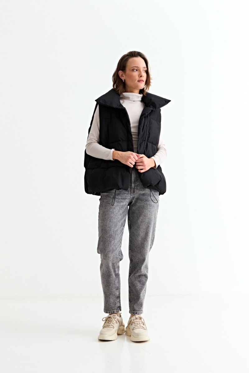 Chaleco puffer grueso NEGRO