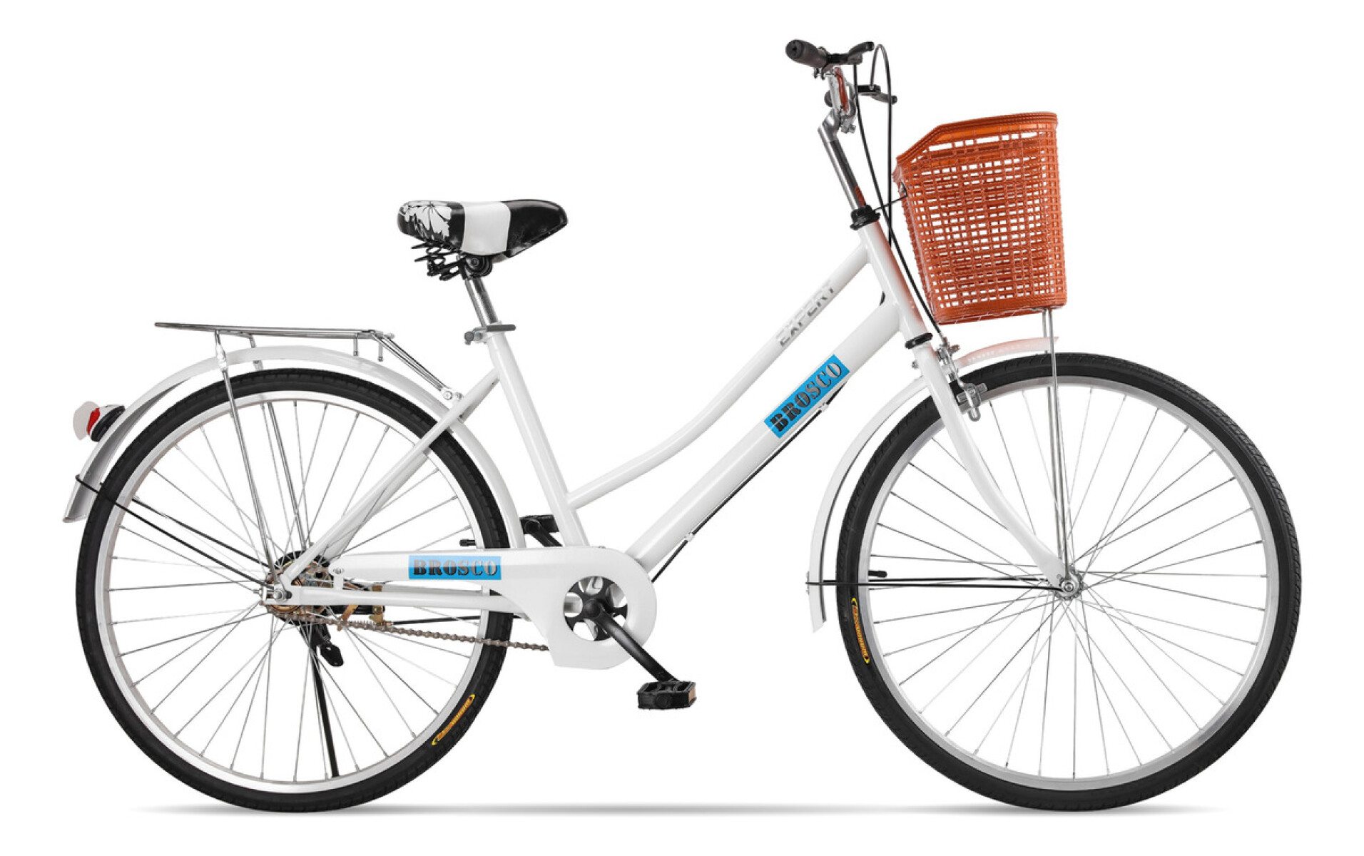 Bicicleta Playera Paseo Dama Rodado 26 + Bolso + Parrilla - Blanco 