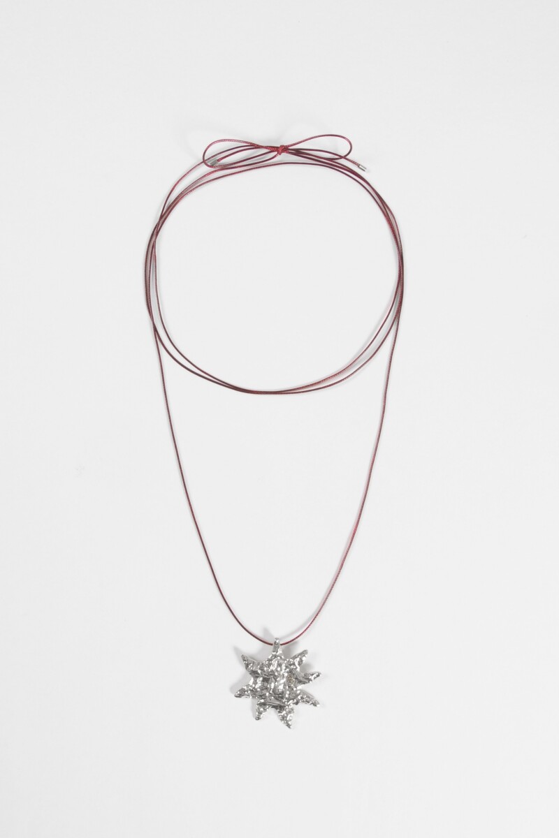 Collar cordón dije sun plateado