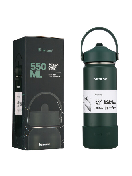 Botella Térmica con Pico 550mL. Verde Opaco
