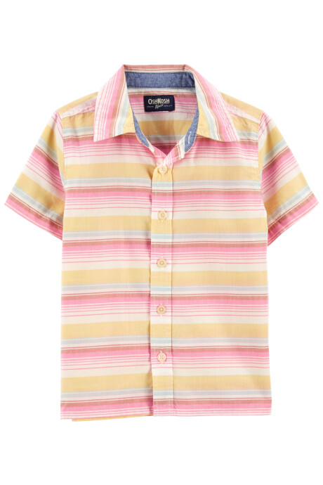 Camisa de algodón manga corta diseño a rayas Sin color