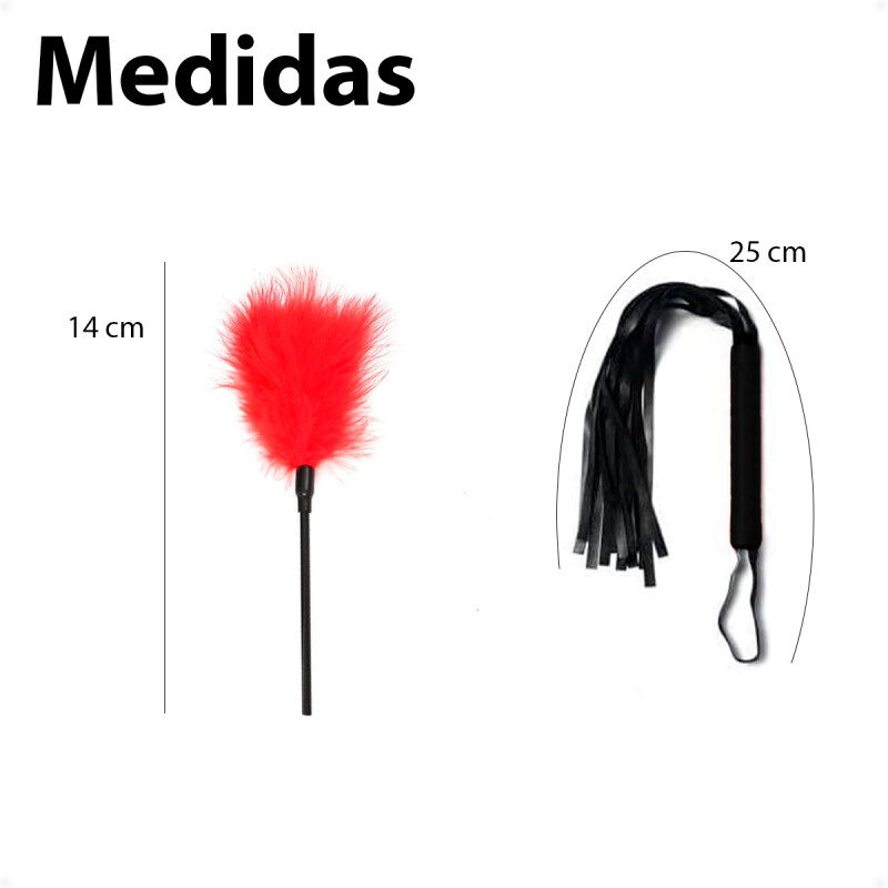 Set De BDSM Sado De 14 Piezas Rojo