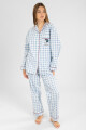 Pijama mafalda franela algodon Celeste