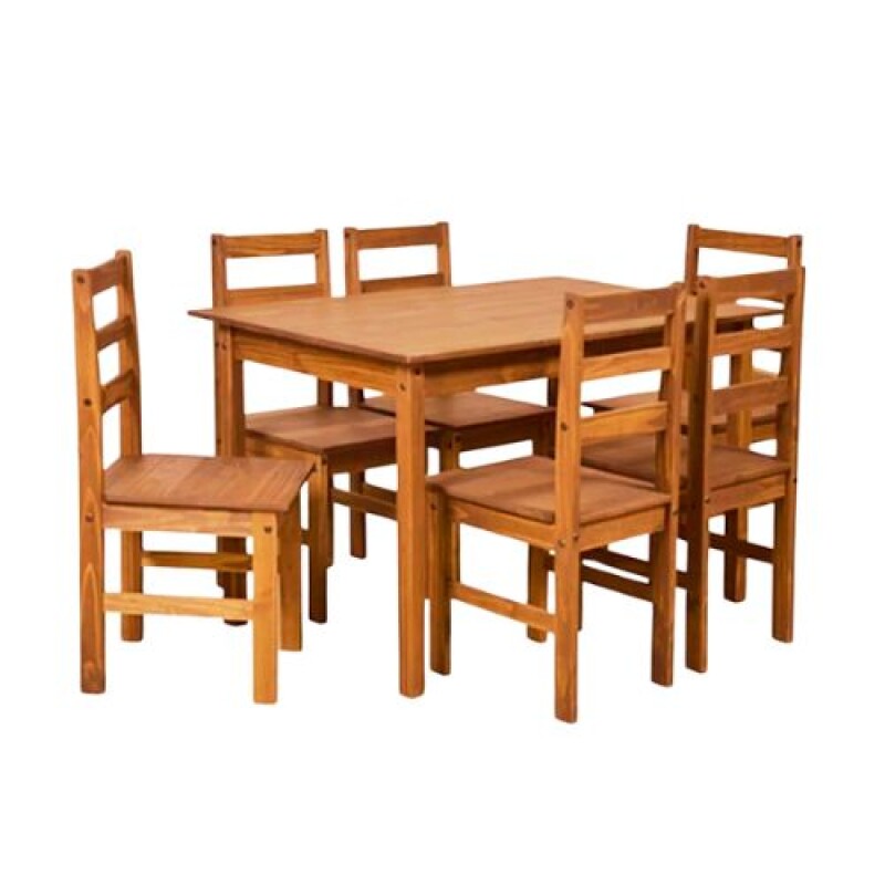 Jgo Comedor Mexicano Mesa 1.40 c/6 sillas Natural Jgo Comedor Mexicano Mesa 1.40 c/6 sillas Natural