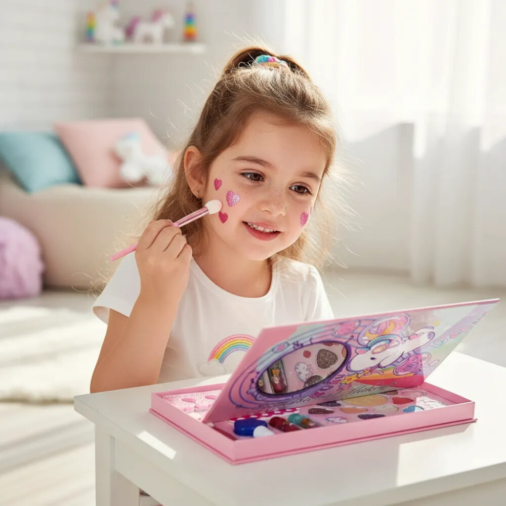 Kit De Maquillaje Unicornio Con Espejo Y Accesorios Kit De Maquillaje Unicornio Con Espejo Y Accesorios