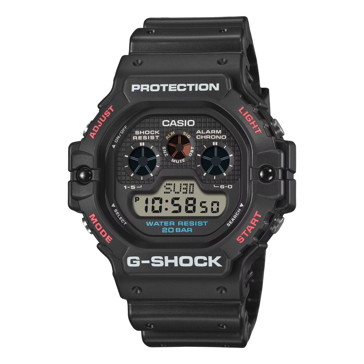 Reloj CASIO G-SHOCK DW5900U-1DR Resina Negro Esfera 46mm 