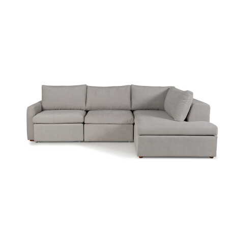 Rinconera Sevilla (Retráctil) - Tela Microfibra - Chaise derecho TC1009 (Plata)