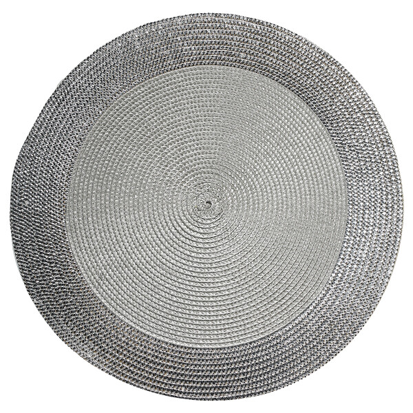 MANTEL INDIVIDUAL GLOW Ø38CM PLATA PLATEADO