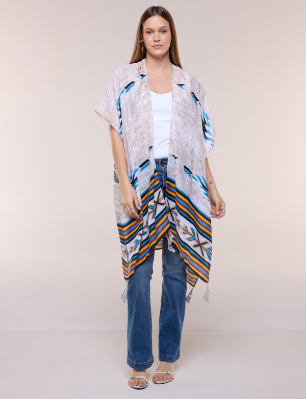 Kimono Tribal MULTI/BEIGE