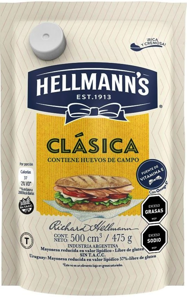 MAYONESA HELLMANNS CLASICA D/P 475G 