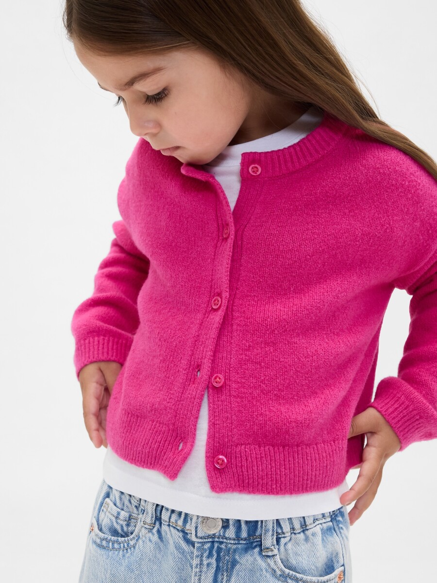 CASHSOFT CARDIGAN - BRIGHT FUCHSIA 