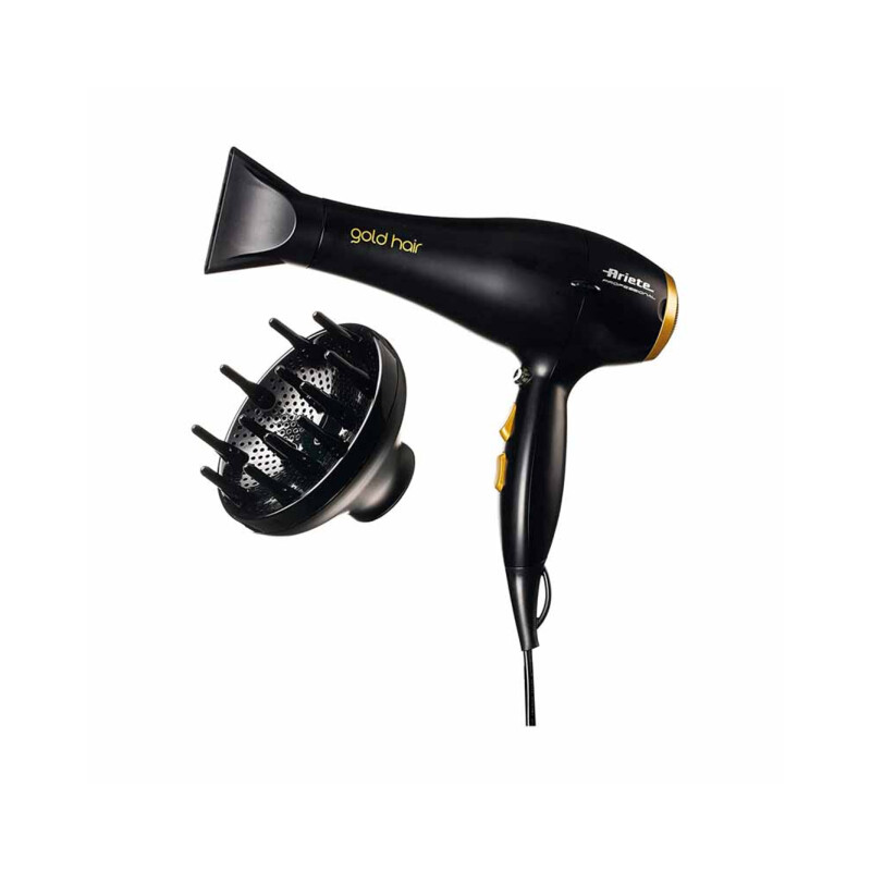 Secador de pelo Ariete Gold Hair Negro 2000w Secador de pelo Ariete Gold Hair Negro 2000w