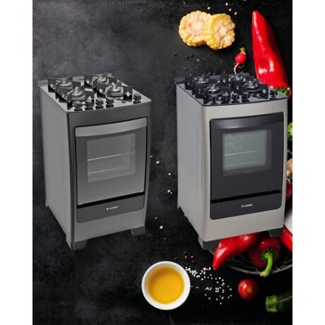 Cocina a gas James horno enlozado 4 hornallas Top Control Gris