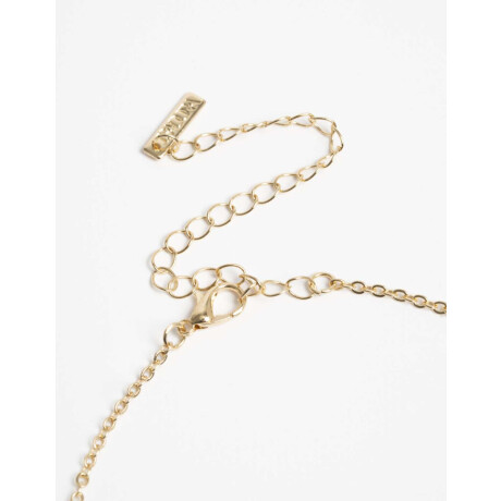 Collar Corto Multicharms Flores Dorado