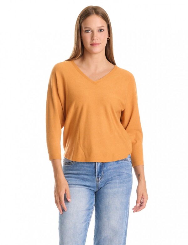 Buzo Dolman Escote V MOSTAZA