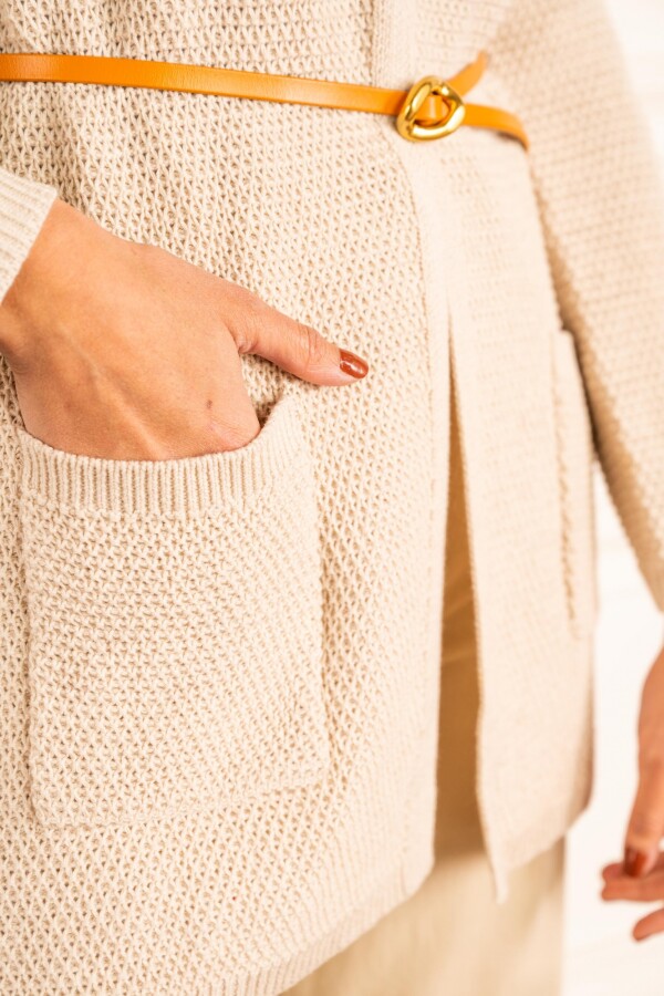 Cardigan Textura Beige Melange