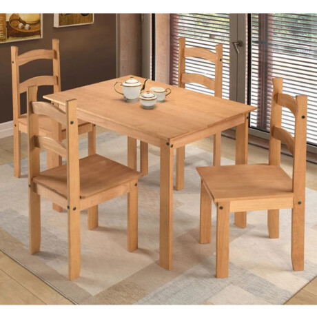 JUEGO DE COMEDOR MESA Y 4 SILLAS EN MADERA MACIZA JUEGO DE COMEDOR MESA Y 4 SILLAS EN MADERA MACIZA