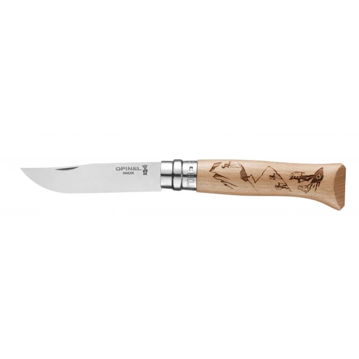 Navaja plegable No. 08 con grabado de montaña 