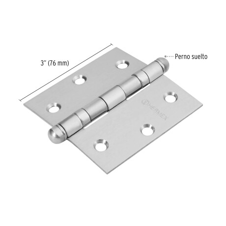 BISAGRA INOX C/RULEMAN.CAB.REDONDA 3 X3 HERMEX BC-304R N/a