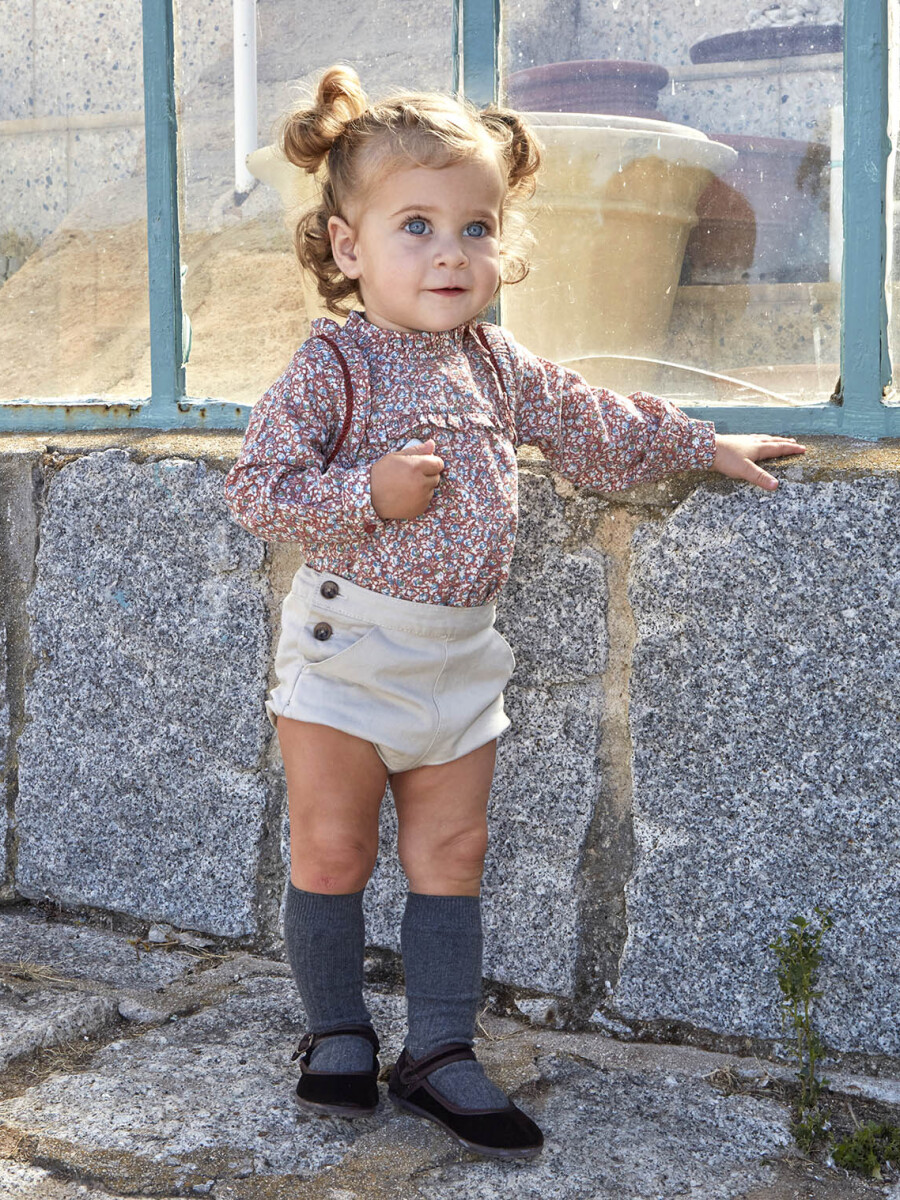 Blusa Estampado Florecitas Granate