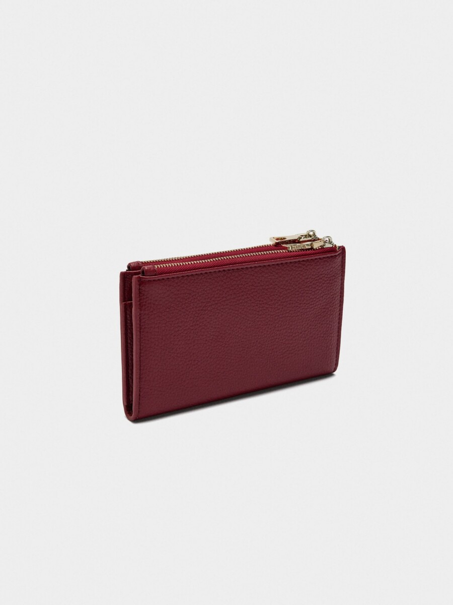 Cartera Doble Con Textura rojo