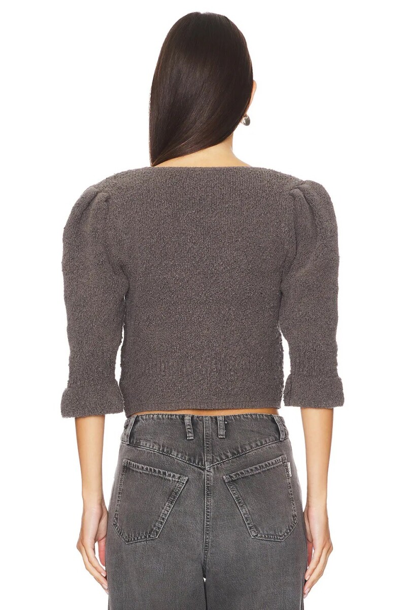 CARDIGAN GEO FLORAL Gris
