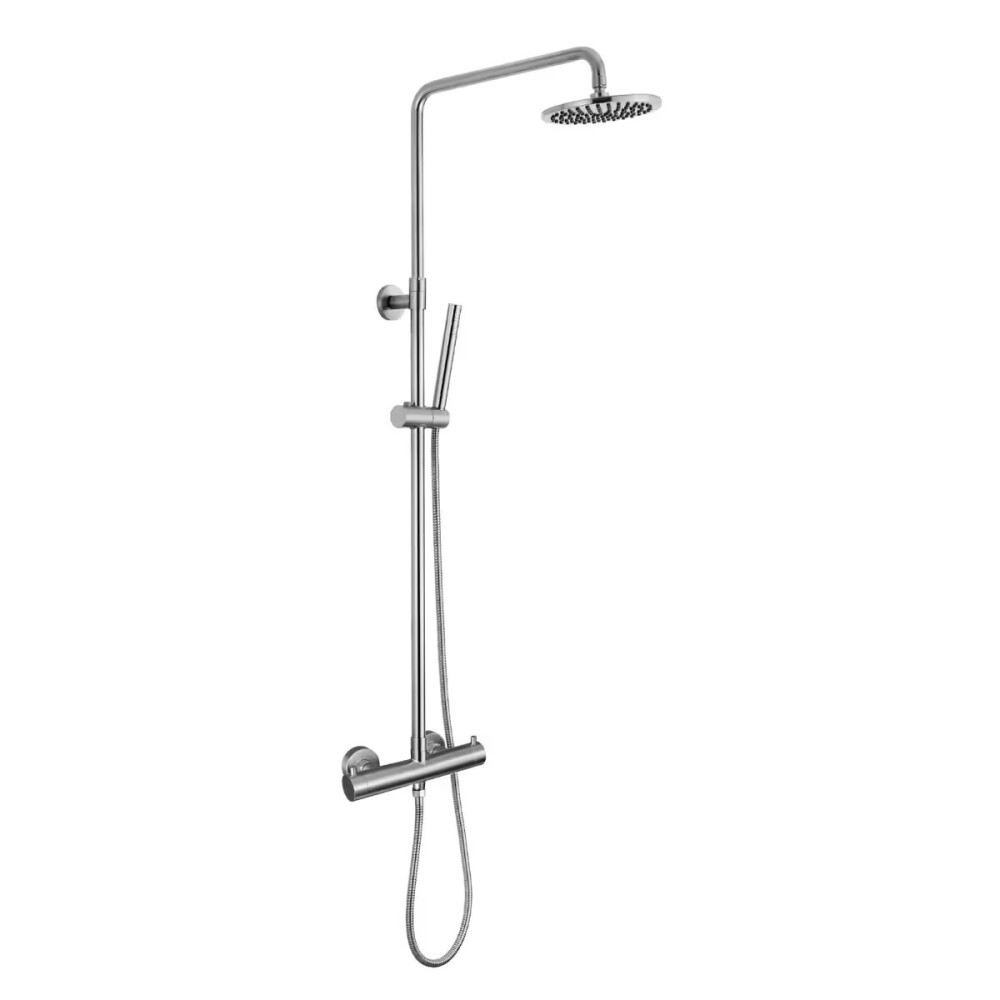 Barral de ducha Monocomando termostático exterior sin transferencia Loft Gris Satinada Barral De Ducha Monocomando Termostático Exterior Sin Transferencia Loft Gris Satinada