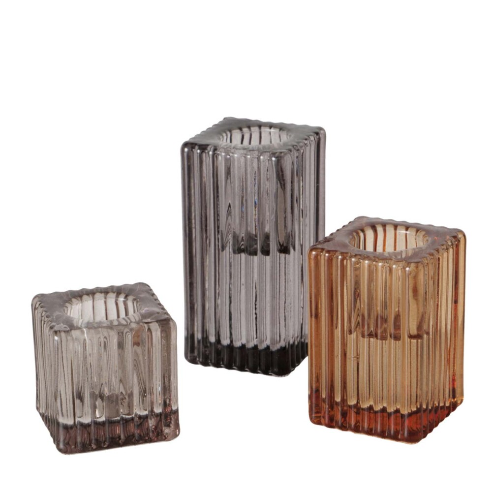 PORTAVELAS NIRA SMALL VIDRIO GRIS 2051281