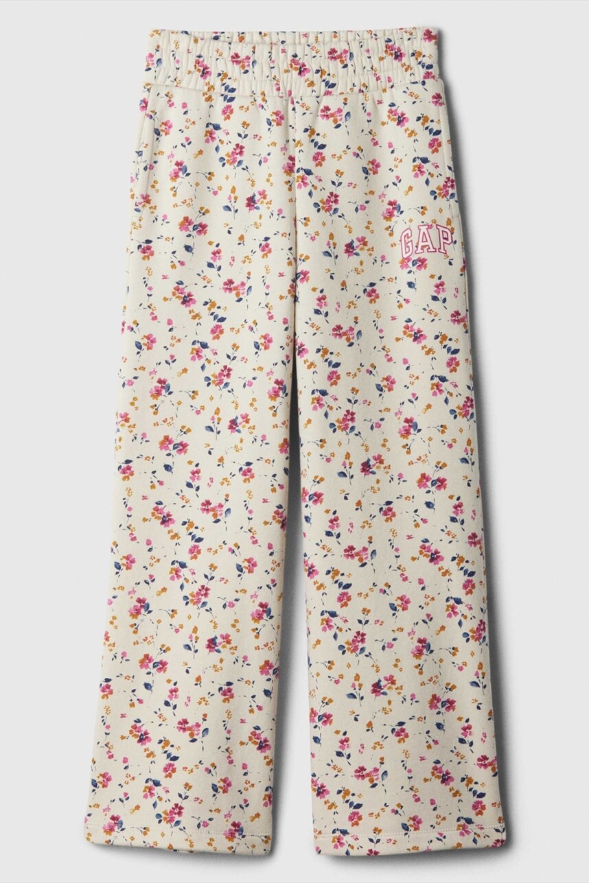 Pantalón Deportivo Logo Gap Ancho Niña White Floral Print