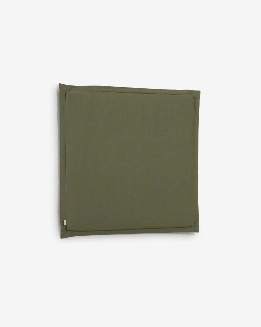 Cabecero desenfundable Tanit de lino verde 100 x 100 cm