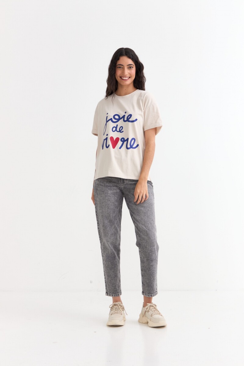 Remera m/c estampada colección Paris CRUDO