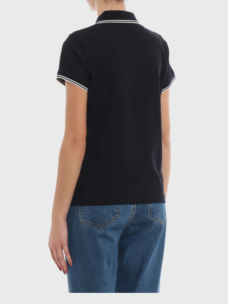 Moncler -Remera polo de algodón manga corta Negro