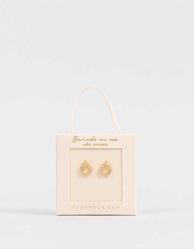 Aros Pasantes Cubic zirconia Aros Pasantes Oro Zirconia - Dorado