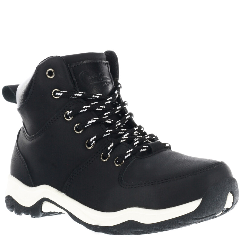 Bota de Niño Croco Kids Botita SANTI acordonada Negro