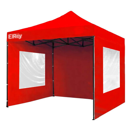 Gazebo 2.5x2.5mt Toldo Uv30 Imperm+1 Pared+2 Ventana Rojo
