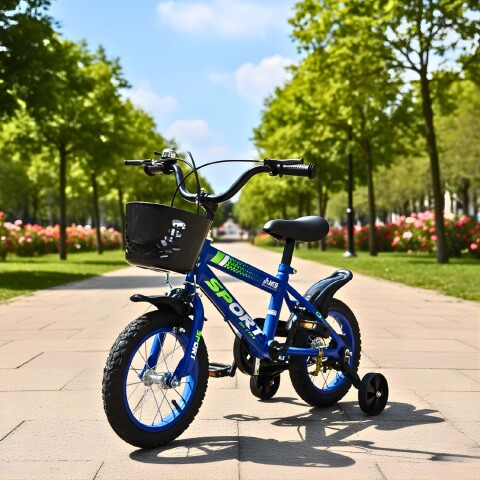 Bicicleta Infantil Sport Rod 12 Canasto Parrilla Guardabarros Azul 1