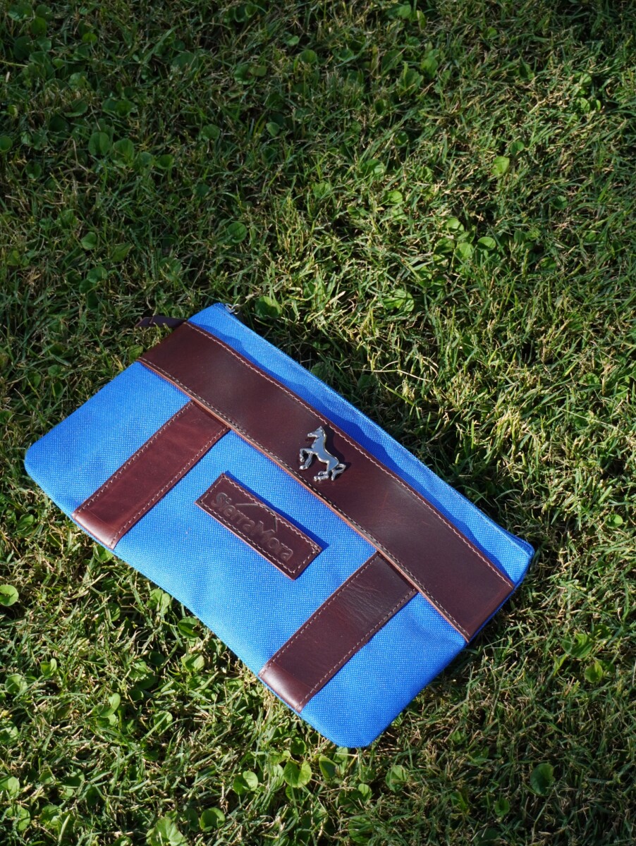 Sobre Cartuchera Mustang - Chocolate / Azul Bolita 