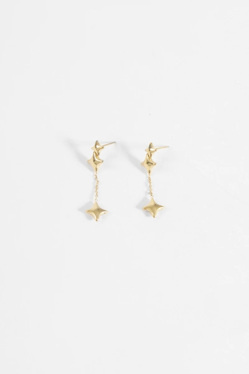 Caravanas acero estrella dorado