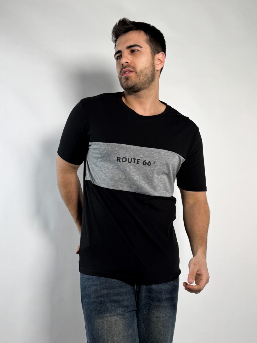 Remera combinada - Negro 