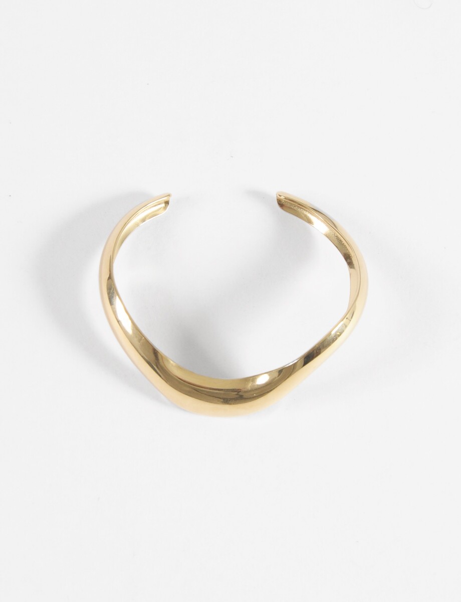 Pulsera rígida wavy acero - dorado 