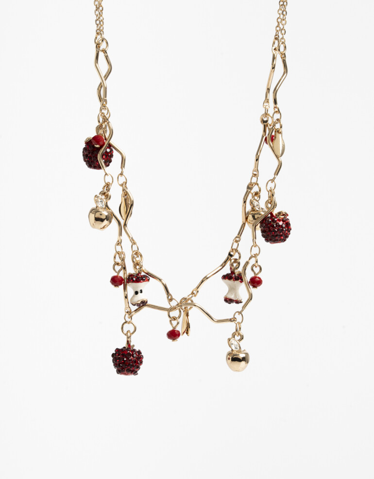 Collares Cortos Color Collar Corto Multidijes Frutas - Rojo Medio