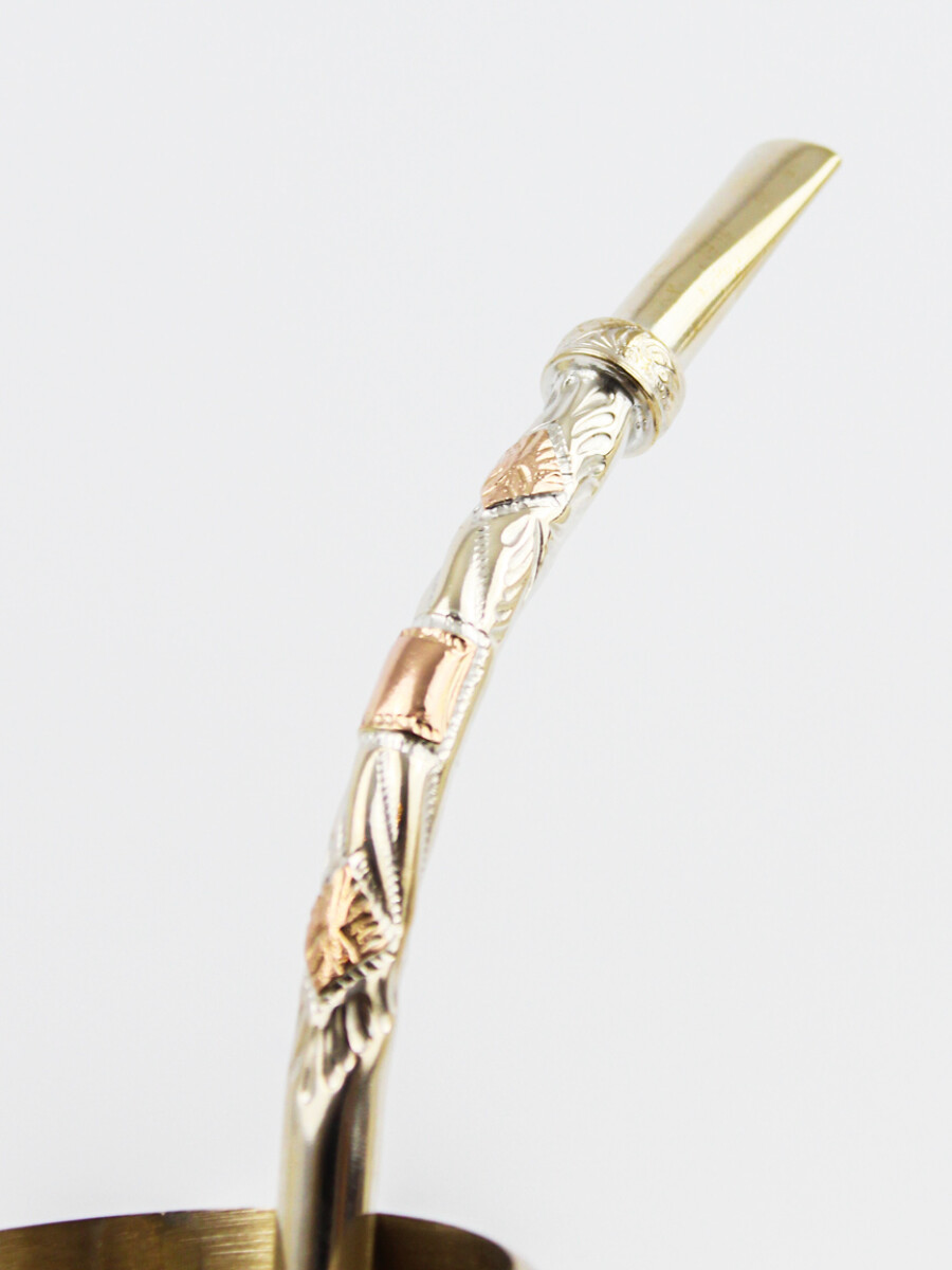 Bombilla Criolla Tres Apliques en Oro 