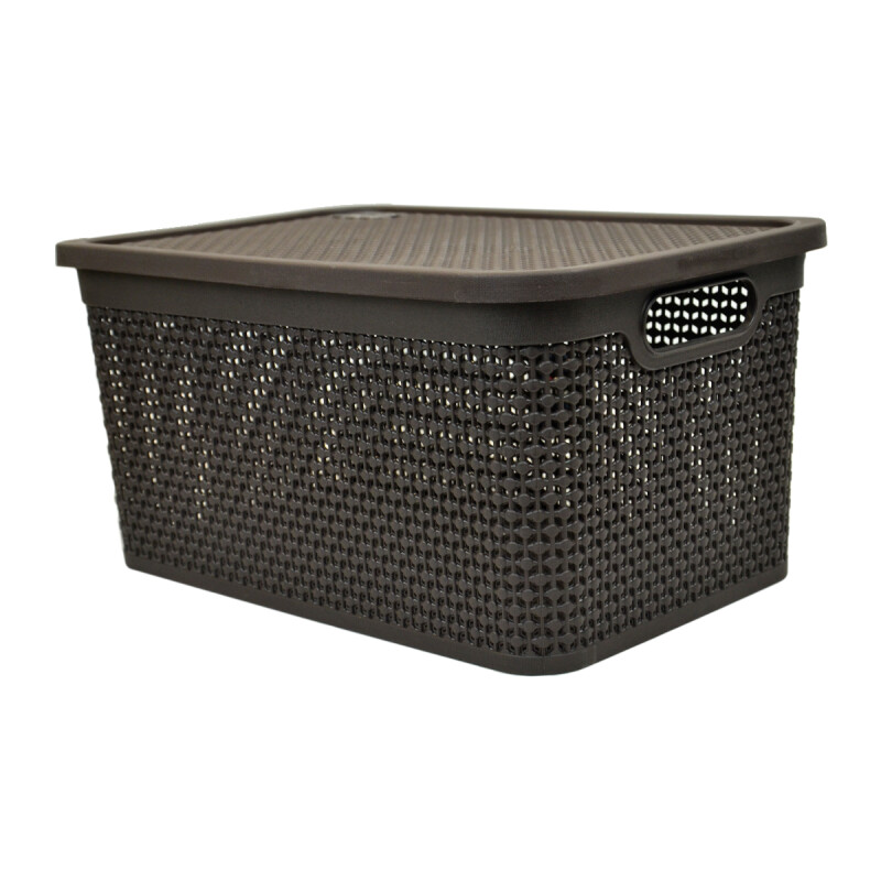 Caja simil ratán 15 lts CHOCOLATE