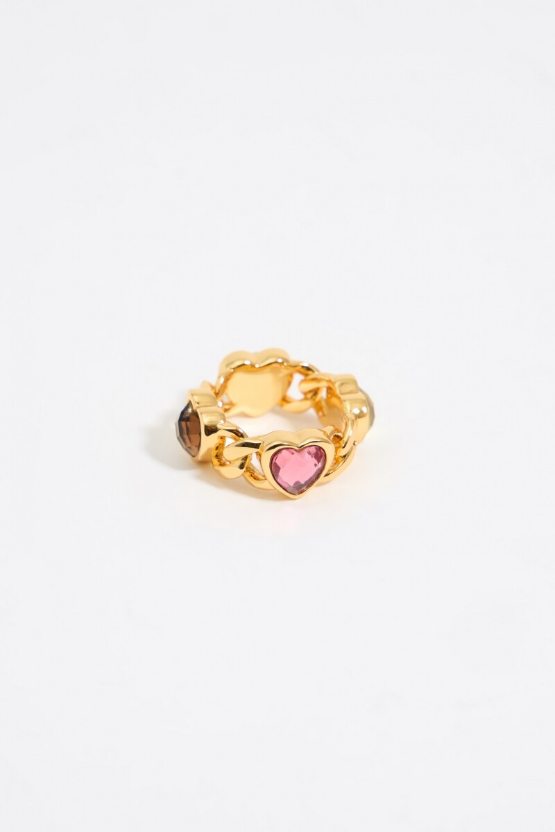 ANILLO CADENA Y CRISTALES CORA Oro