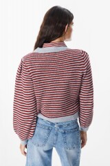 Sweater Fiber Rayas Bordeaux