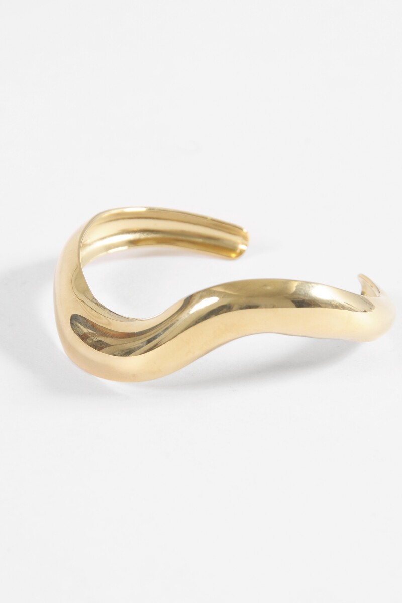Pulsera rígida wavy acero dorado