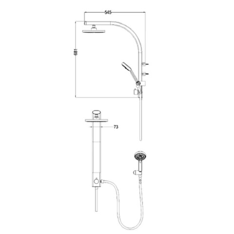 Barral de ducha exterior sin grifería Satinado Barral De Ducha Exterior Sin Grifería Satinado