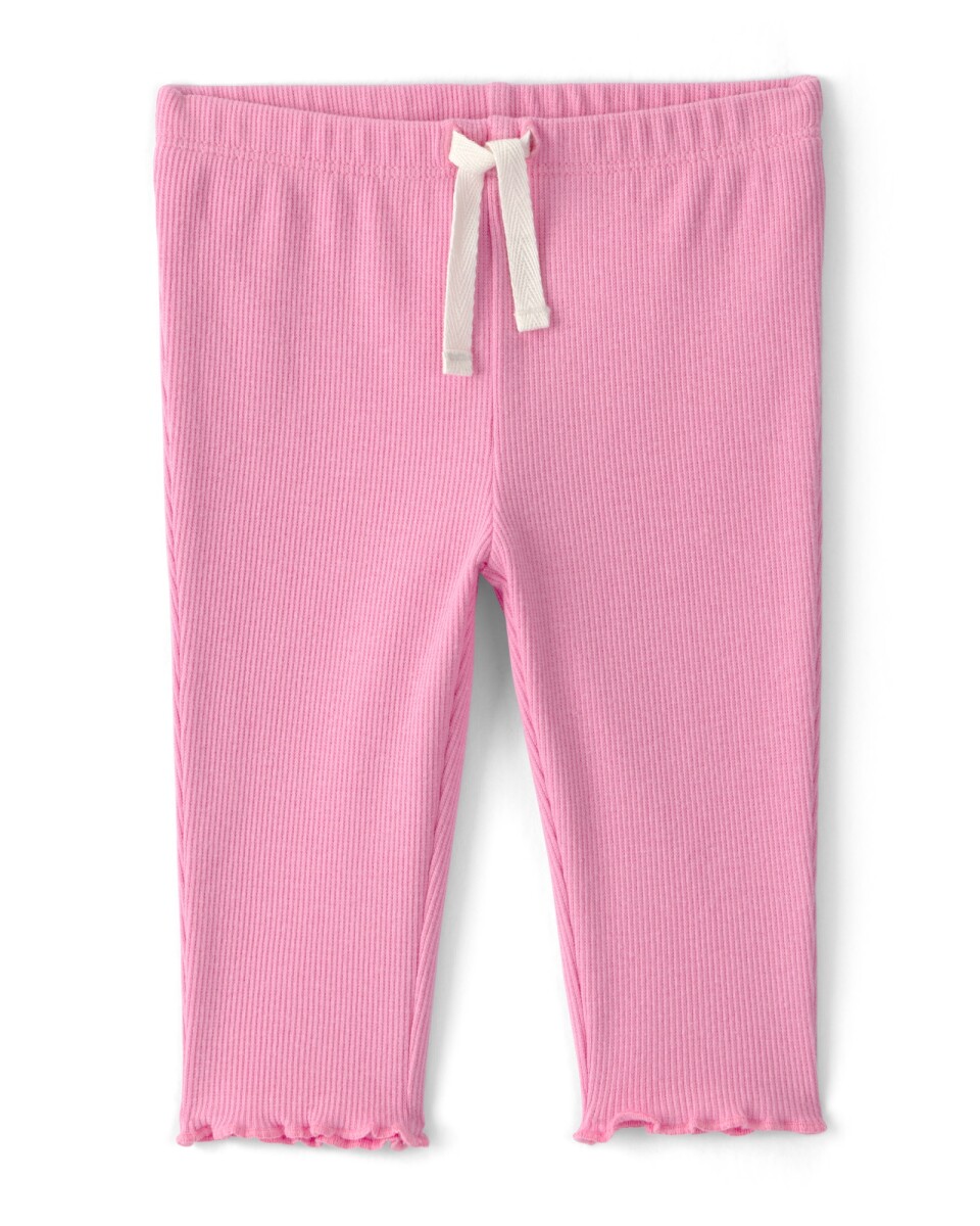 Pantalón de algodón acanalado, rosado 